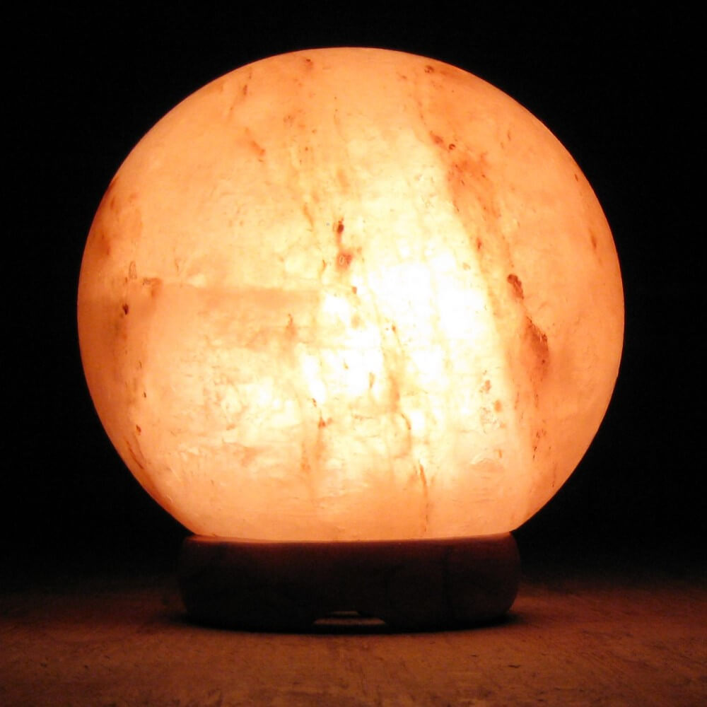 Globe/Sphere Salt Rock Lamp (6-8 Lbs)-Pink Crystal Salt