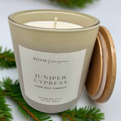 ROAM Homegrown Luxe Soy Candle in Juniper Cypress