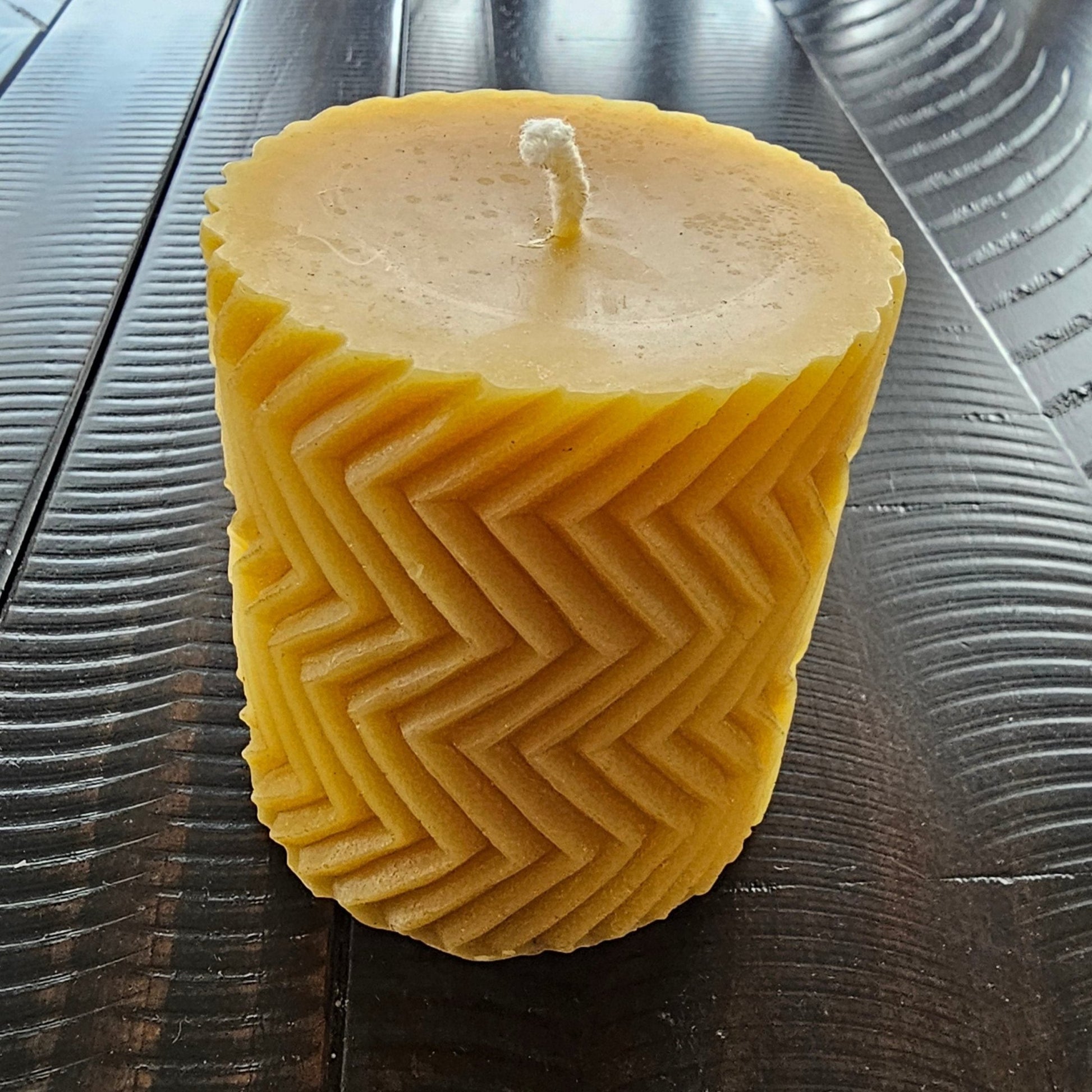 The Bee Hugger Decorative Candle -Short Chevron